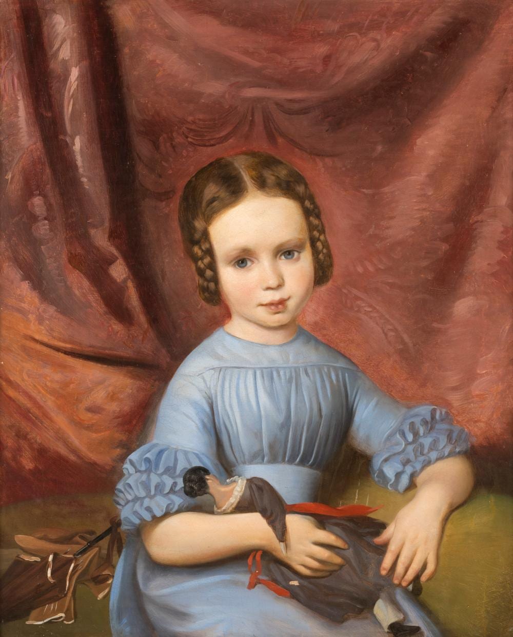Johann Michael Neder comparable auction result: johann michael neder attr maedchen mit puppe
