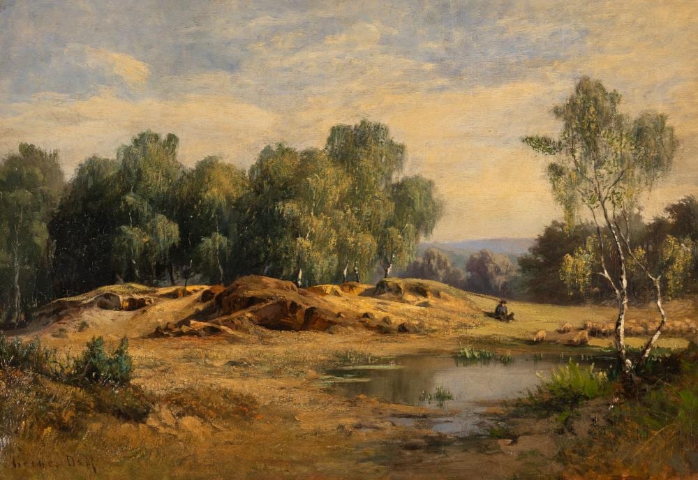 Fritz Grebe comparable auction result: fritz grebe landschaft mit hirte und schafherde