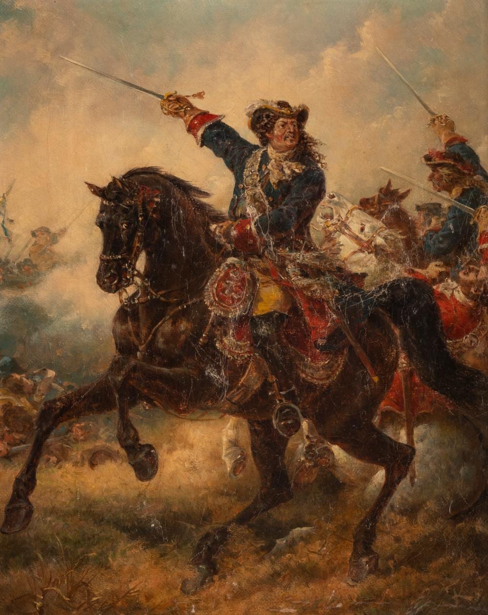 Friedrich Kaiser comparable auction result: friedrich kaiser gemaelde paar friedrich wilhelm i von brandenburg zu pferd koenig friedrich ii zu pferd
