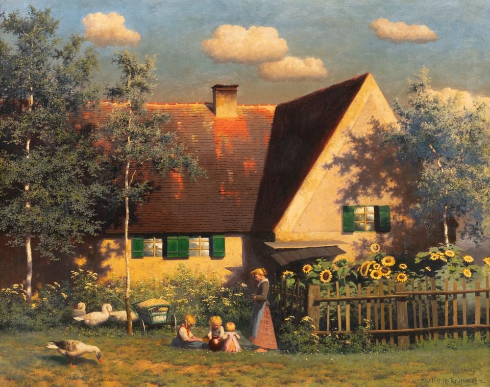 Paul Wilhelm Keller comparable auction result: paul wilhelm keller reutlingen sommerliches familienidyll