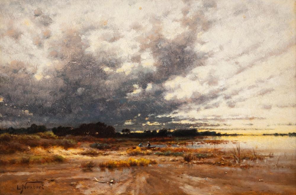 Louis Neubert comparable auction result: ludwig neubert weite landschaft bei sonnenuntergang