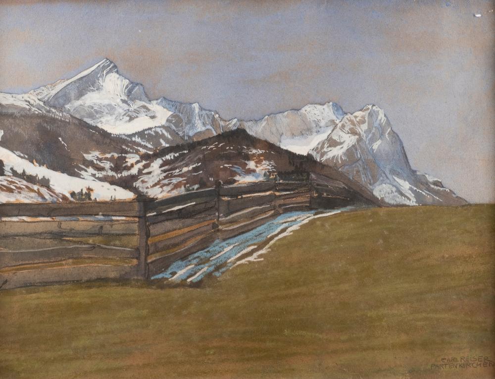 Carl Reiser comparable auction result: carl reiser gebirgslandschaft bei garmisch partenkirchen