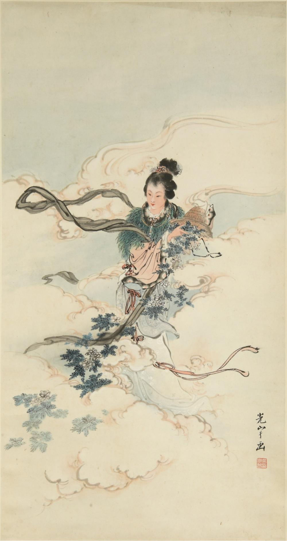 Guangyu Wu comparable auction result: chinese painting of a goddess by wu guangyu