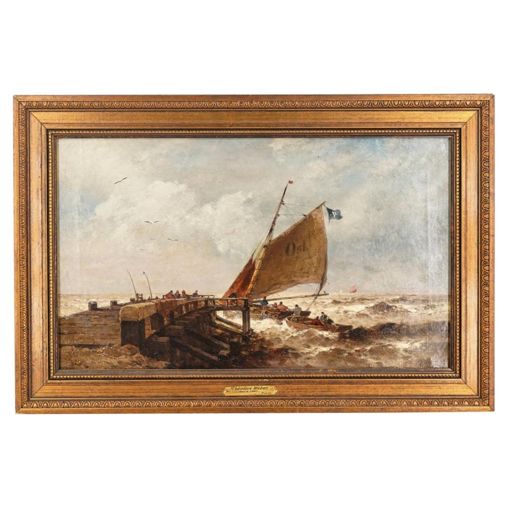 Theodor Alexander Weber comparable auction result: theodore weber 1838 1907 nautical oil on canvas