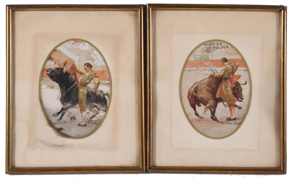 Carlos Ruano Llopis comparable auction result: carlos ruano llopis 1879 1950 pair of drawings of bullfighters