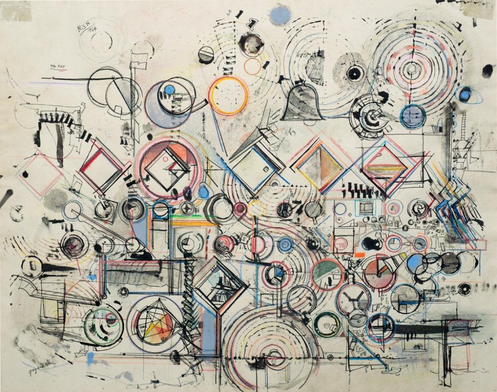 Robert S. Neuman comparable auction result: robert neuman am 1926 2015 the map 1964 mixed media on paper framed under glass 19 7 8 x 24 15 16 sight 24 5 8 x 29 5 8 framed