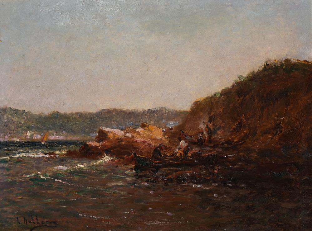 Louis Nattero comparable auction result: louis nattero 1870 1915 p cheur au rivage pr s de marseille