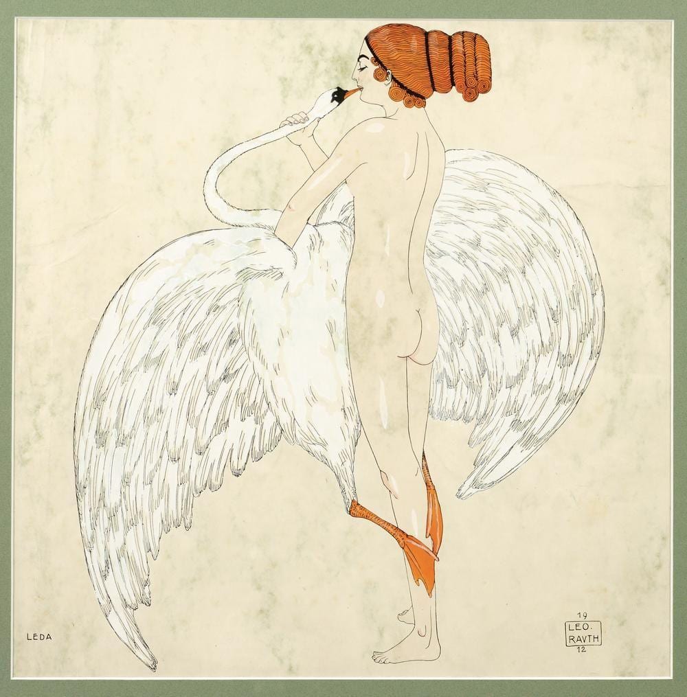 Leo Rauth comparable auction result: leo rauth 1884 1913 l da and the swan