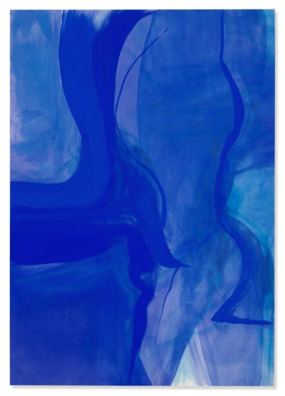 Rita Ackermann comparable auction result: rita ackermann b 1968 fire by days blues xiv enamel pigment acrylic o