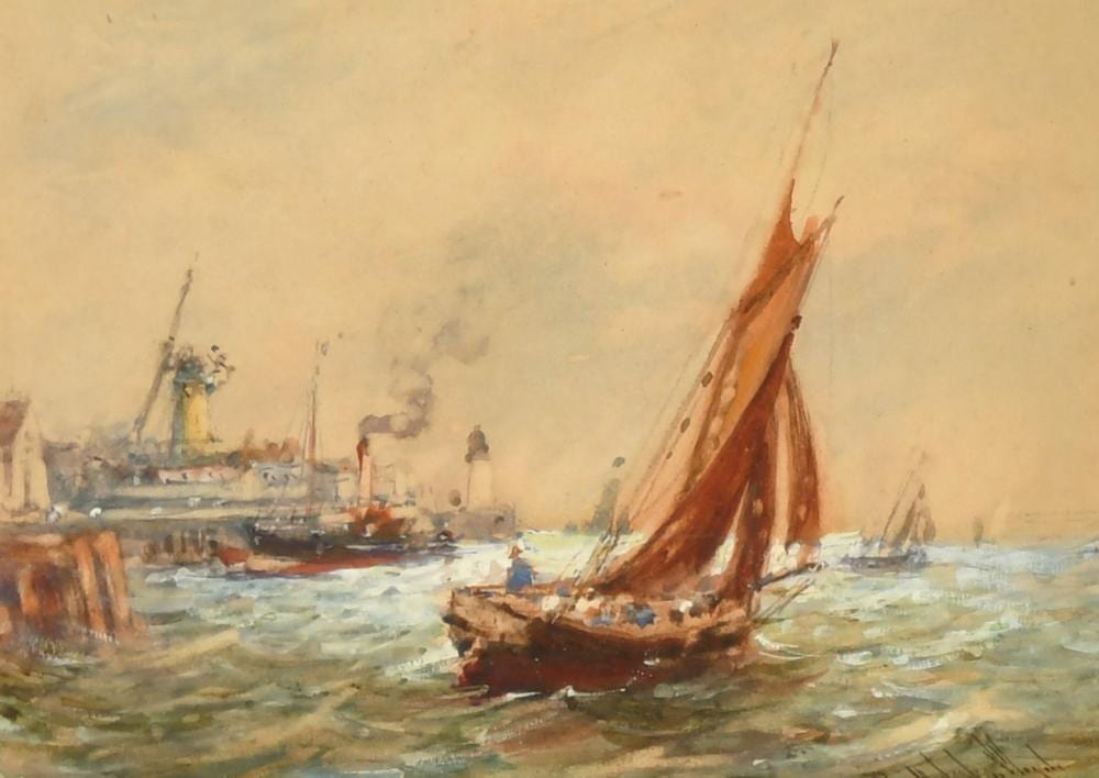 Robert Malcolm Lloyd comparable auction result: robert malcolm lloyd 1859 1907 british on the yare and leaving port a pair of watercolours both signe