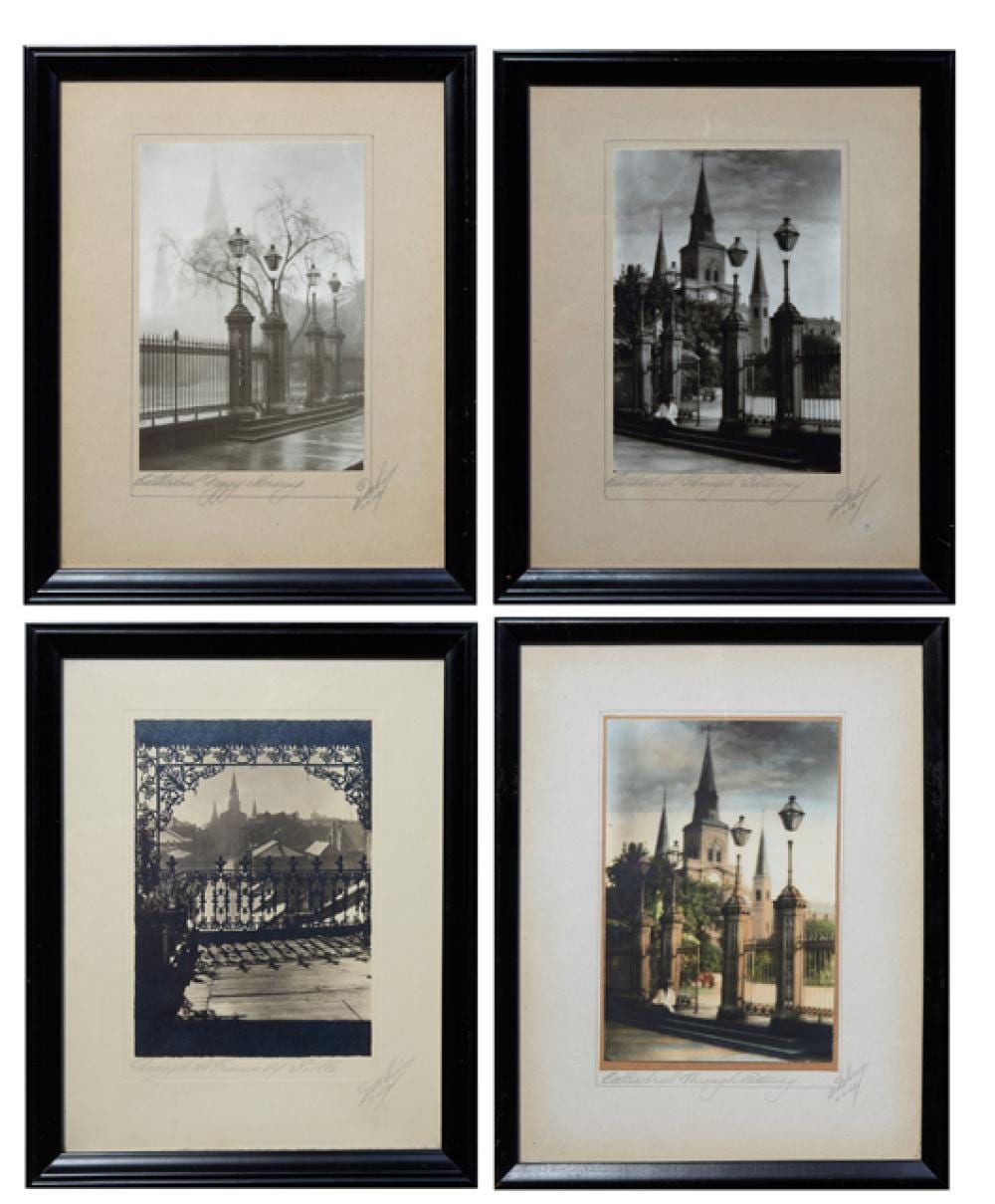 Eugene Delcroix comparable auction result: eugene delcroix 1891 1967 new orleans group of 4 photographs 3 black and white and one hand colored consisting of two cathed