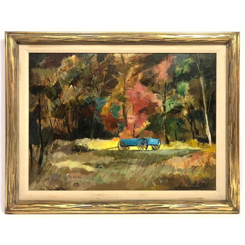 joseph casalane oil on board of blue wagon in forest sc · Uniques & Antiques · 2022-03-08 Joseph Casalane comparable auction result: joseph casalane oil on board of blue wagon in forest sc