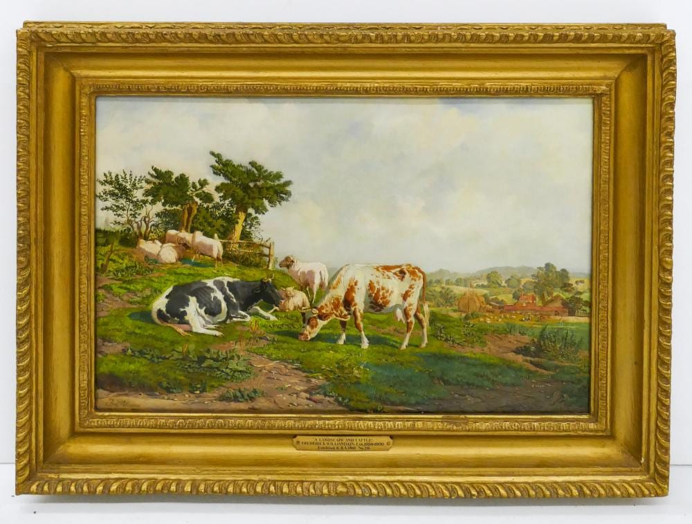 Frederick Williamson comparable auction result: frederick williamson a landscape and cattle oil on panel