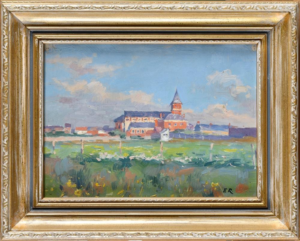Ernest Renoux comparable auction result: ernest renoux 1863 1932 l glise de cayeux sur mer somme huile sur toil