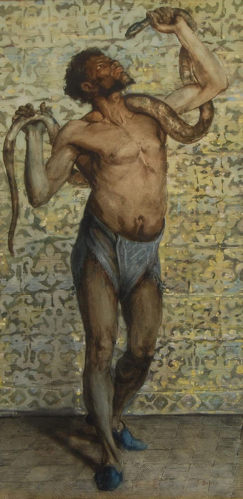 Jean Delvin comparable auction result: jean delvin 1853 1922 le charmeur de serpent
