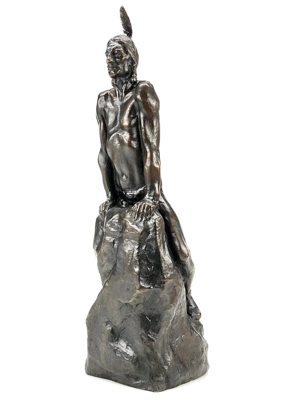 Robert Merrell Gage comparable auction result: robert merrell gage the scout bronze sculpture