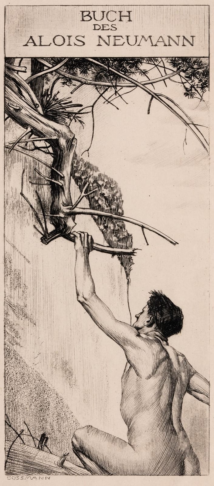 Alfred Cossmann comparable auction result: alfred cossmann untitled man holding a branch