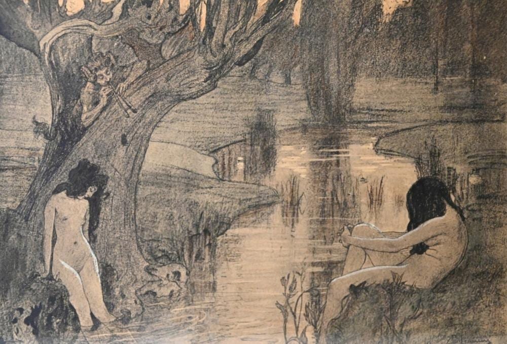 Paul Albert Laurens comparable auction result: laurens les bain de nymphes 1897
