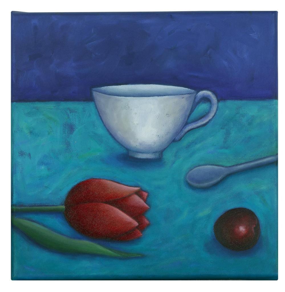 Madeleine Winch comparable auction result: madeleine winch b 1950 tulip and plum oil on canvas