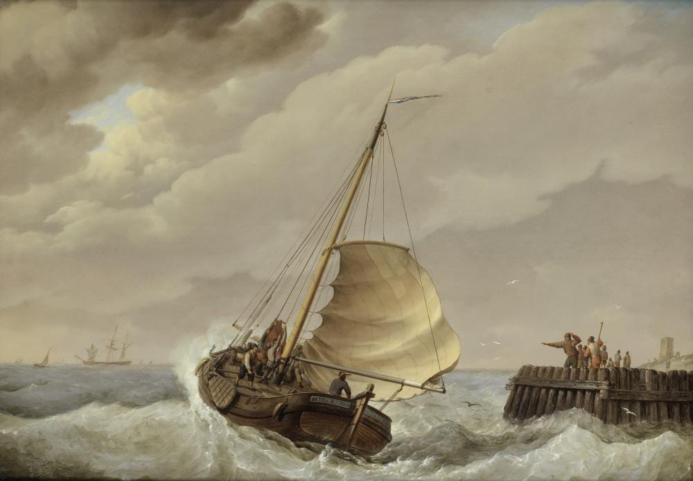 Johannes Hermanus Koekkoek comparable auction result: johannes hermanus koekkoek dutch 1778 1851 the barge hier na beter leaving harbour