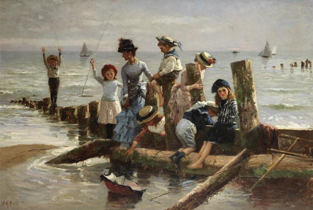 Alexander M. Rossi comparable auction result: alexander m rossi british 1840 1916 at the seaside