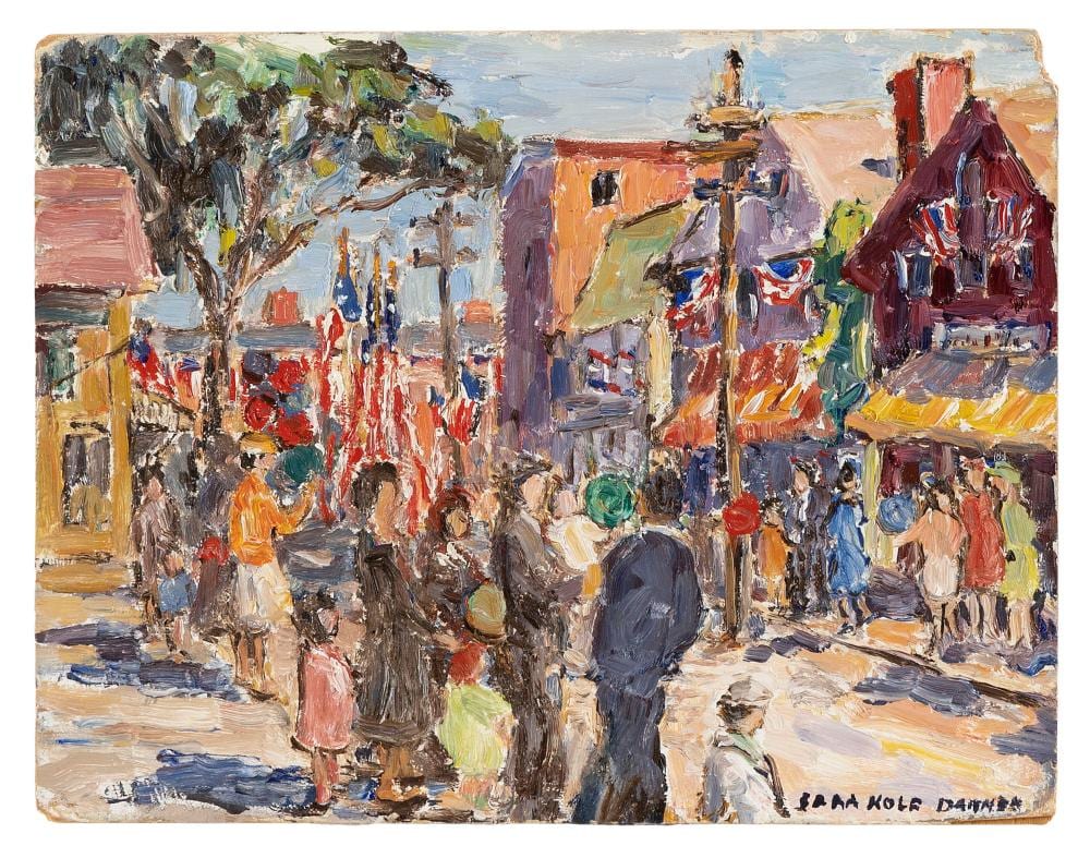 Sara Kolb Danner comparable auction result: sara ethel kolb danner pennsylvania california 1894 1969 plymouth tercentennial oil on board 8 x 10 unframed
