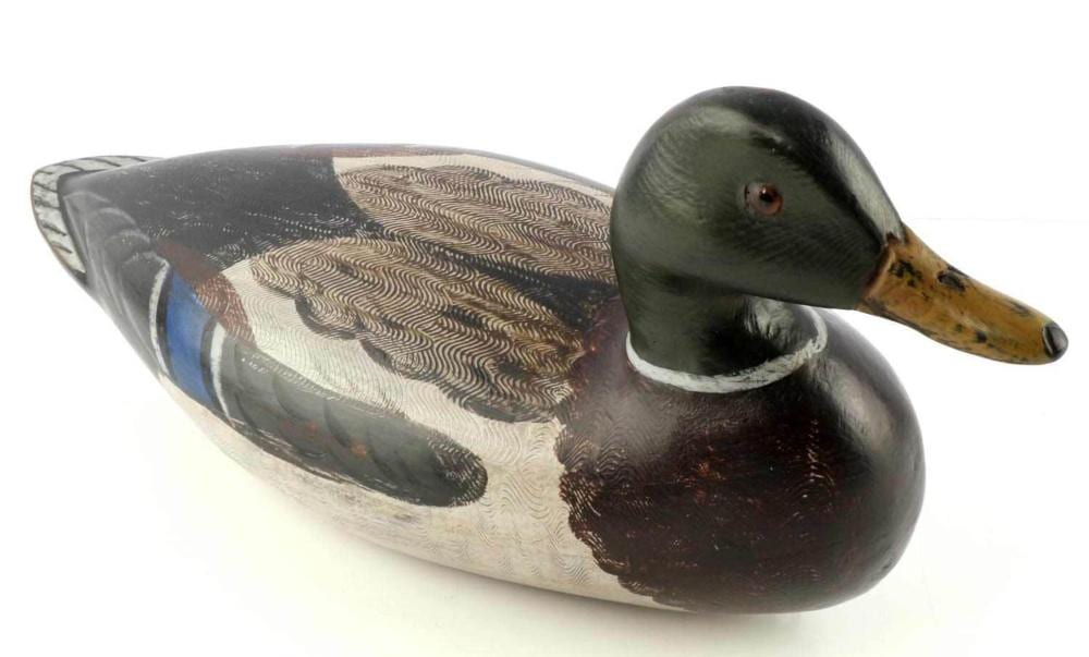 ANTIQUE CHARLES PERDEW DUCK DECOY HENRY ILLINOIS sold by Affiliated Auctions & Realty LLC, lot 4132 — auction record photograph