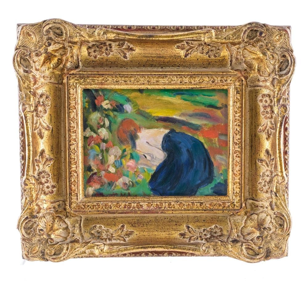 Albert Mohr comparable auction result: albert mohr oil painting of woman in garden