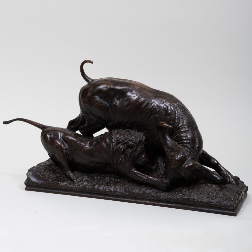 Carl Ethan Akeley comparable auction result: carl ethan akeley 1864 1926 lion attacking a buffalo