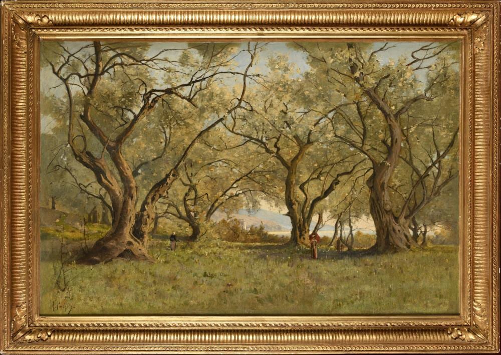 Albert Porcher comparable auction result: charles albert porcher 1834 1895 promeneurs en b