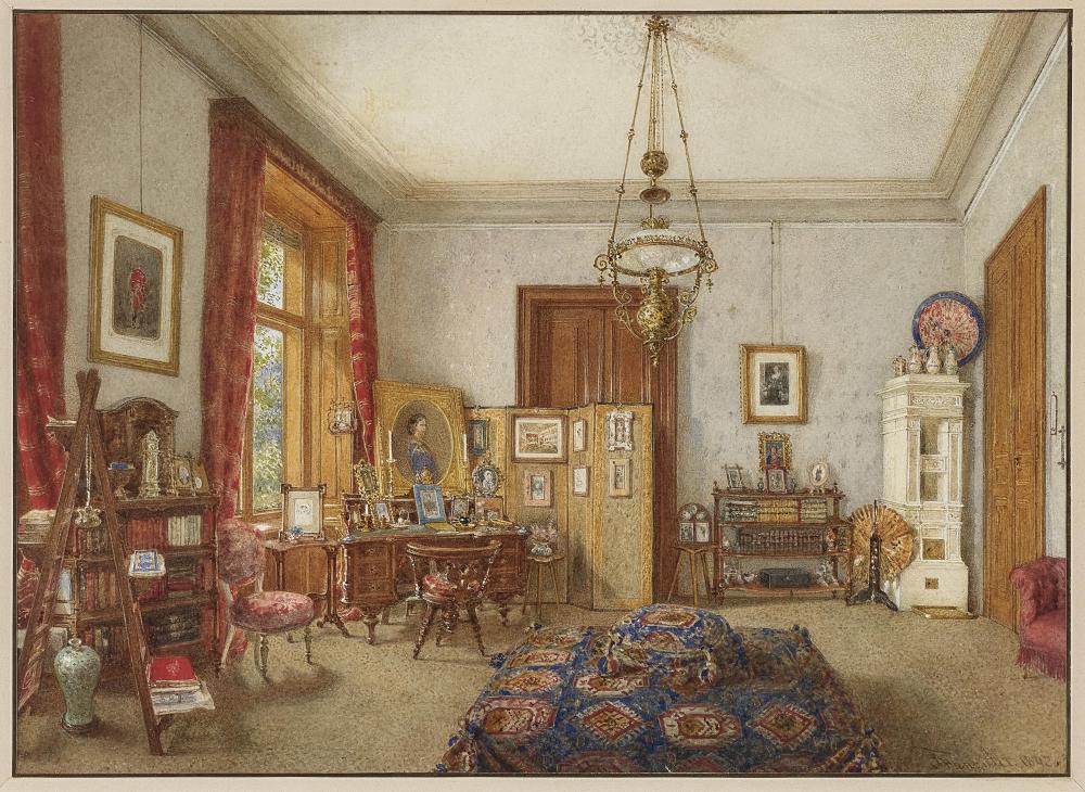 Franz (1821) Alt comparable auction result: franz alt 1821 vienna 1914 ibid writing room in the palais of archduke carl ludwig in vienna