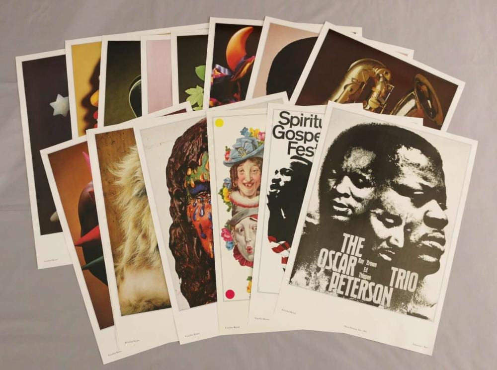 Günther Kieser comparable auction result: g nther kieser mappe mit 15 plakaten zu verschiedenen k nstlern und musikfestivals lippmann rau