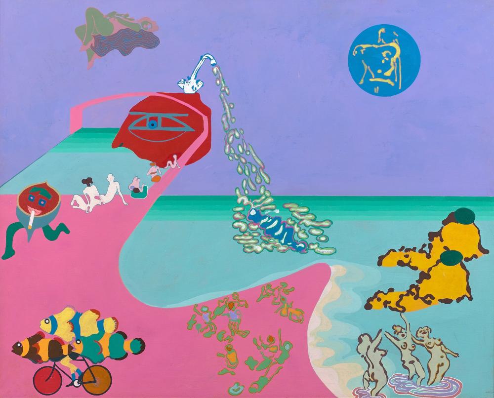 Gérard Guyomard comparable auction result: g rard guyomard n en 1936 entre 2 zoos 1970 acrylique sur toile