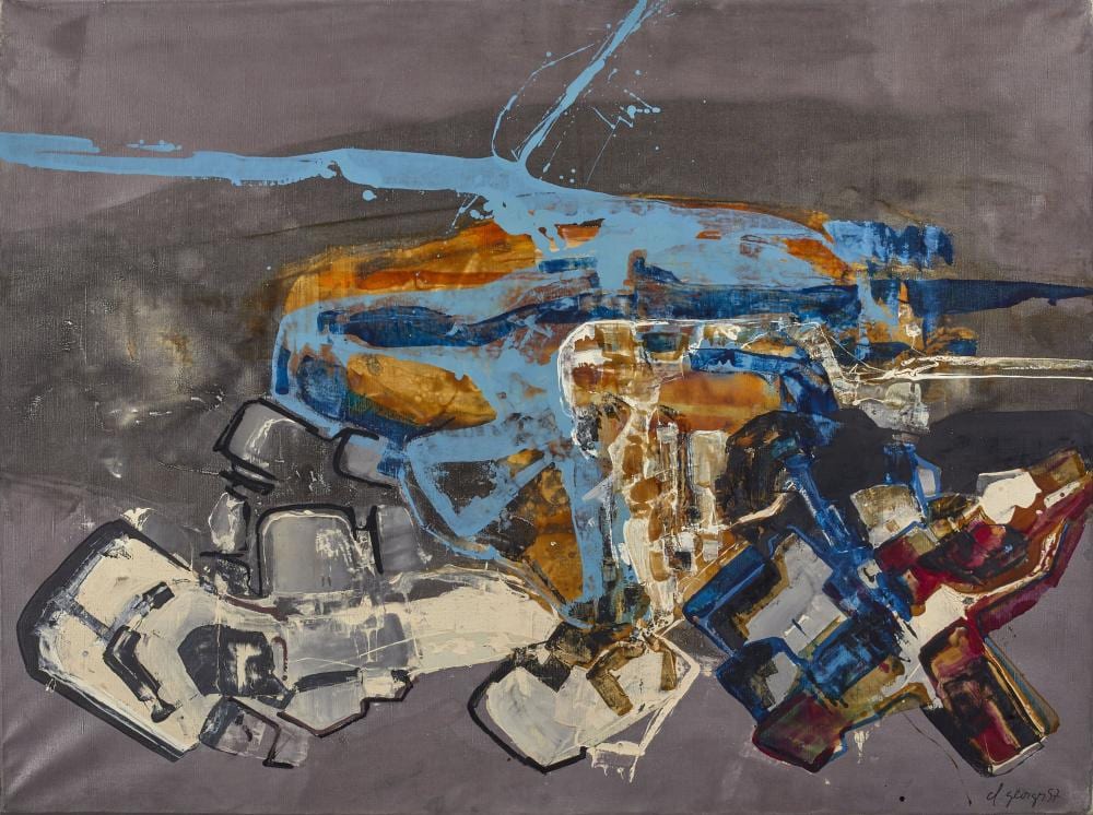 Claude Georges comparable auction result: claude georges 1929 1988 sodium 1957 technique mixte sur toile