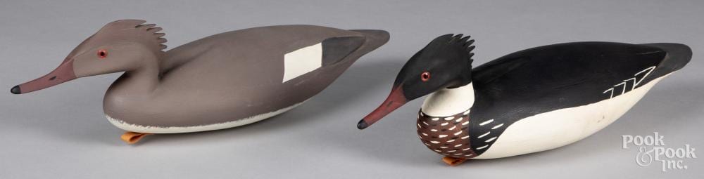 Hurley Conklin comparable auction result: hurley conklin pair of merganser duck decoys
