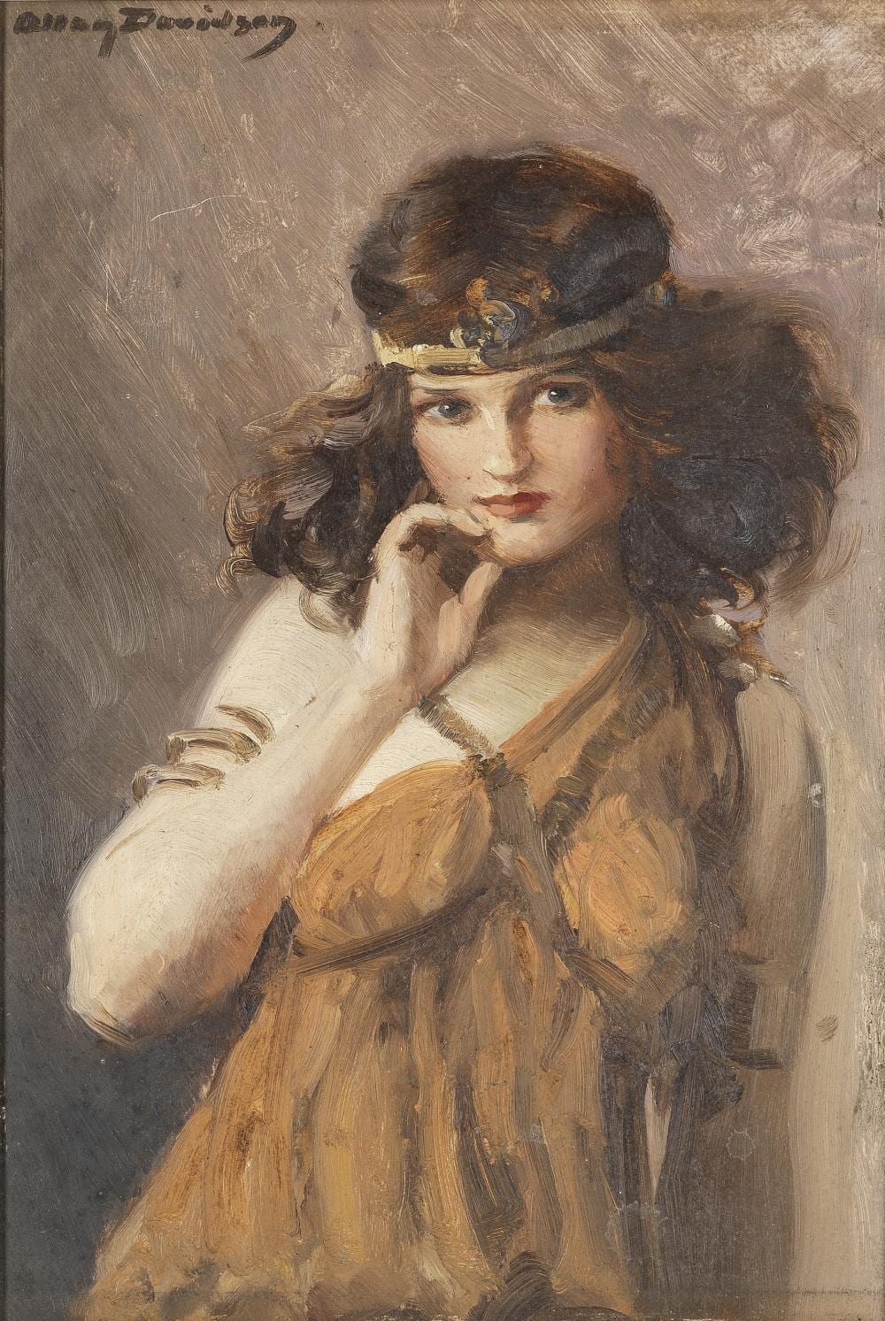 Allan Douglas Davidson comparable auction result: allan douglas davidson british 1873 1932 portrait of a young lady in costume
