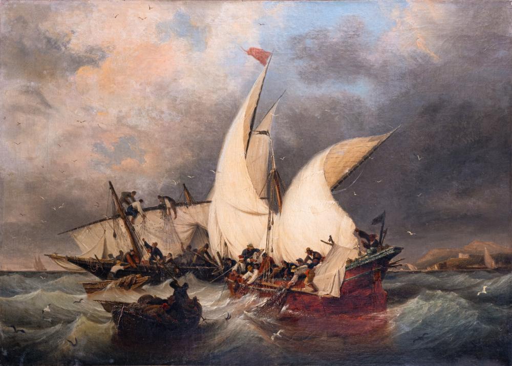 Ambroise Louis Garneray comparable auction result: ambroise louis garneray 1783 1857 bateaux de pecheurs en mer