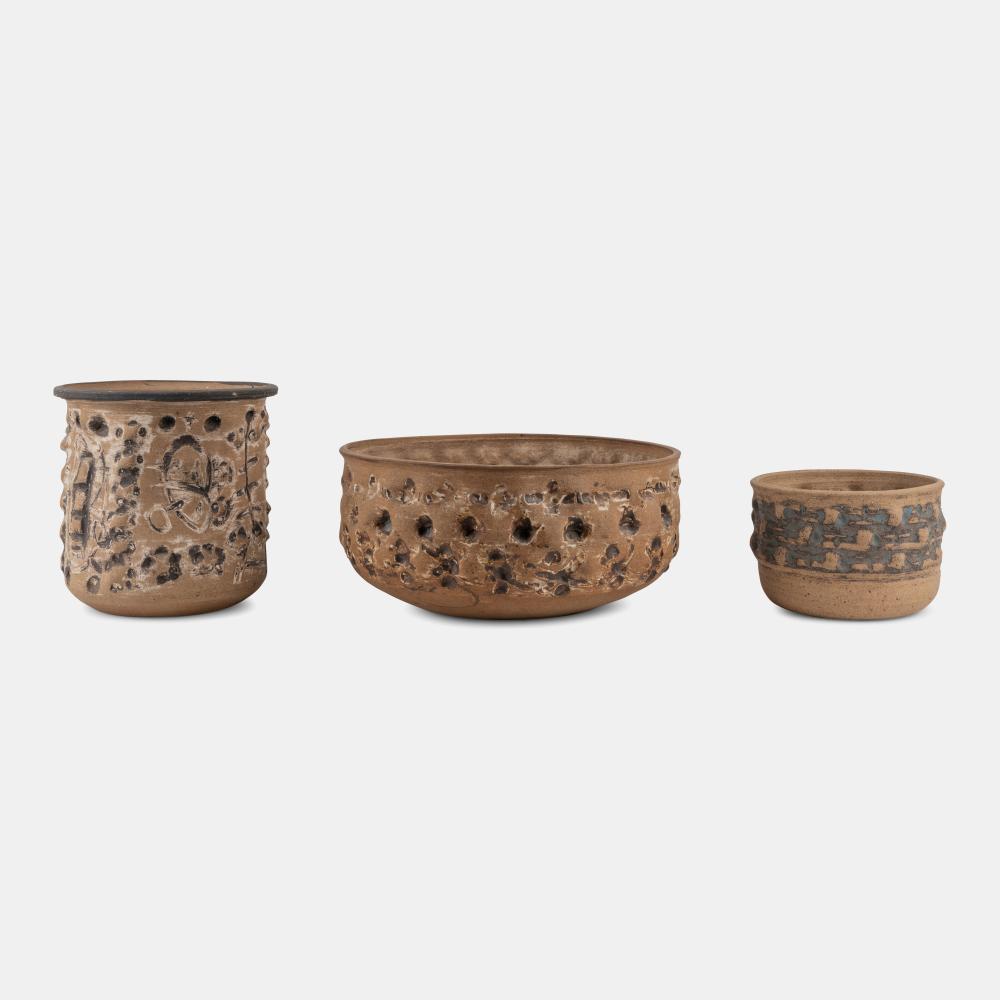 William Wyman comparable auction result: william wyman american 1922 1980 collection of three planters c 1958 1960