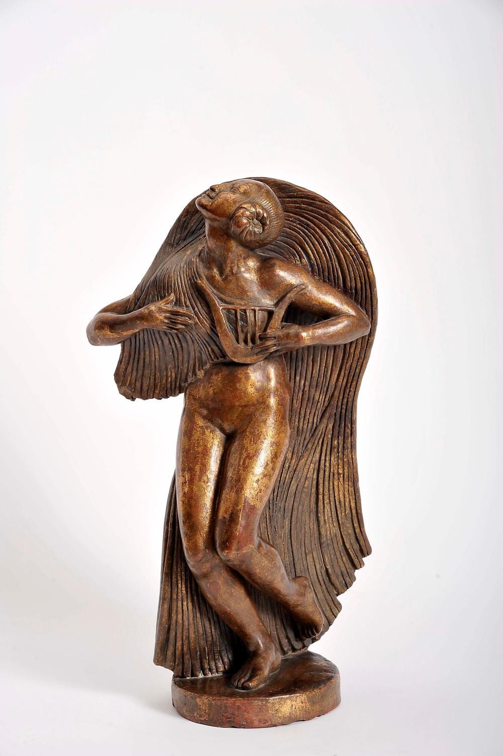 Ernesto Canto da Maya comparable auction result: ernesto canto da maya 1890 1981 a m sica patinated and gilt terracotta sculpture minor fault