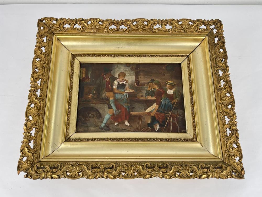 Hugo Kaufmann comparable auction result: hugo kaufmann oil on board painting