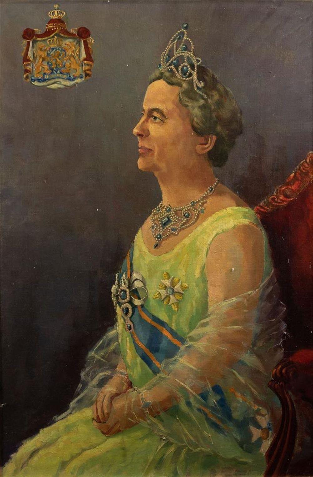 Cornelis de (1592) Wael comparable auction result: cornelis kees mulder 1913 2000 koningin wilhelmina olieverf op doek niet gesigneerd op lijst