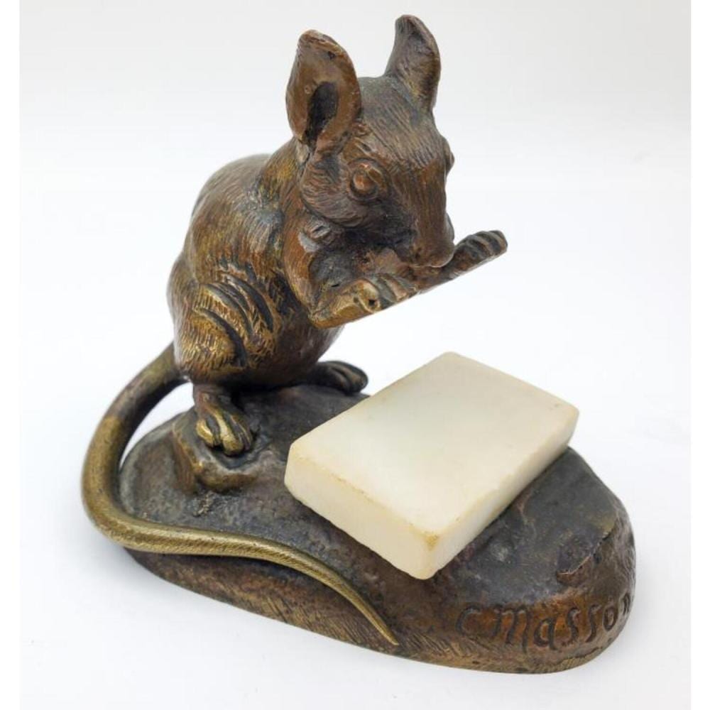 Charles Masson comparable auction result: charles masson bronze sculpture of rat w cheese