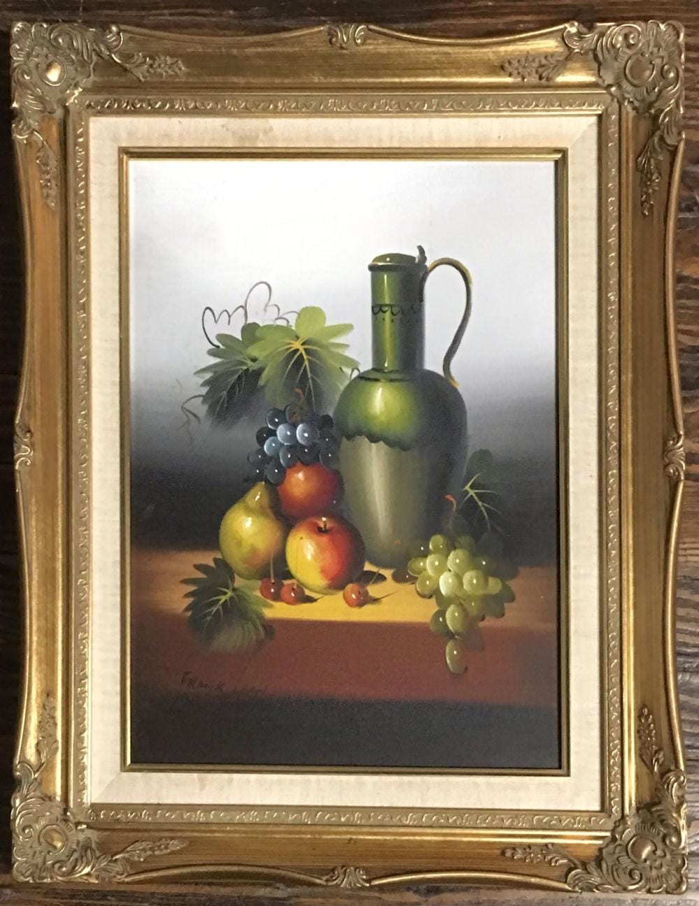 Frank Lean comparable auction result: frank lean oil on canvas still life
