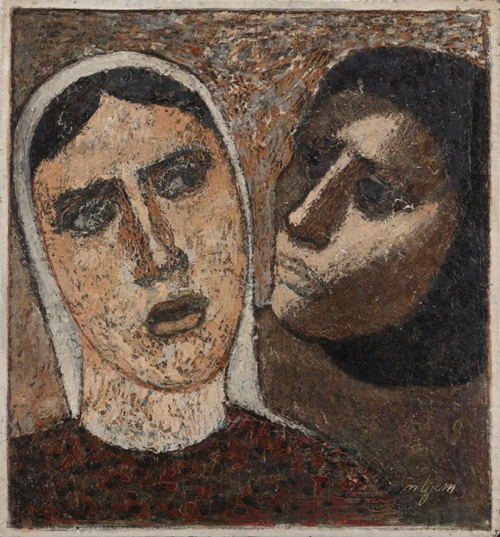Nuri Iyem comparable auction result: nuri iyem 1915 2005 femmes huile sur panneau