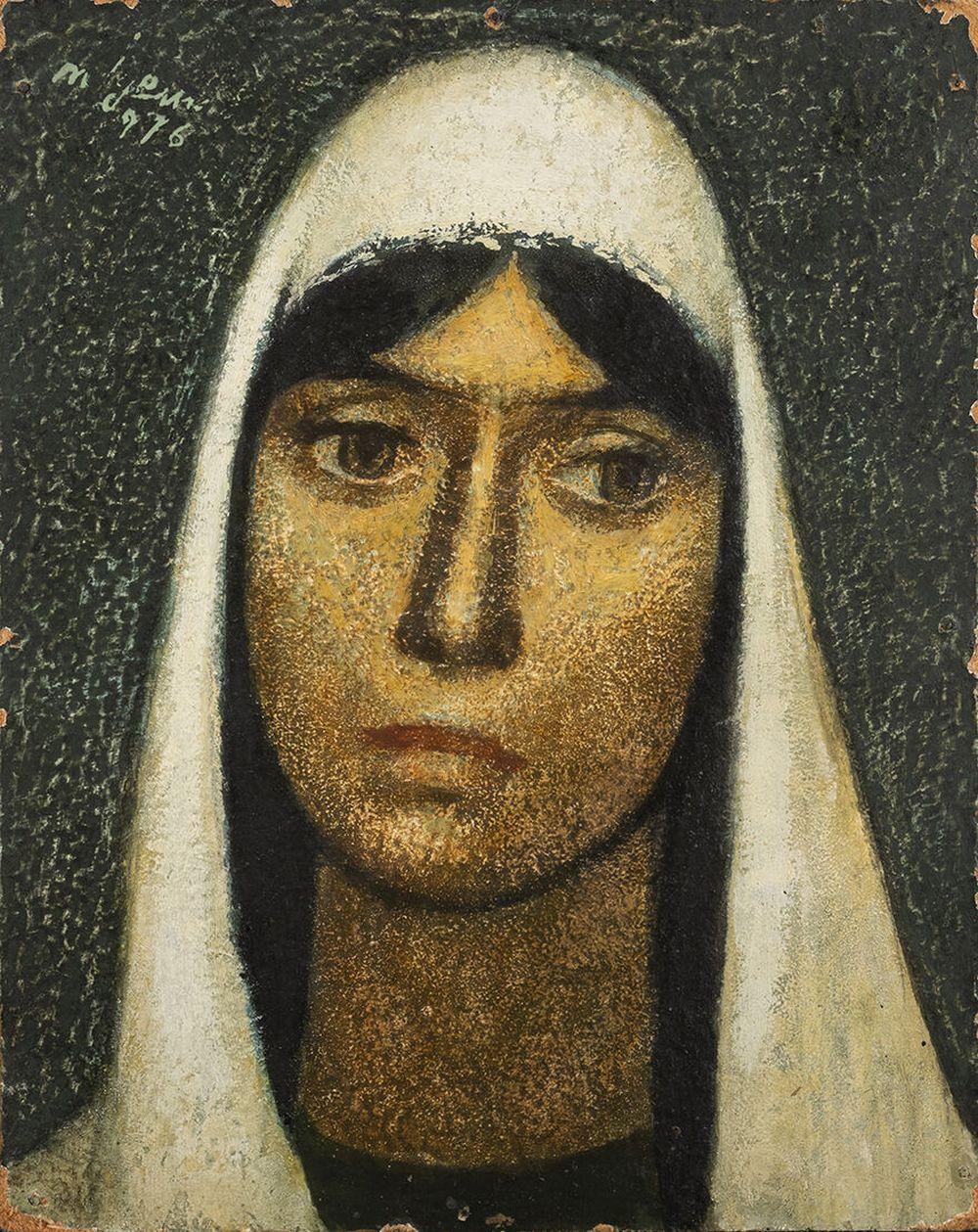 Nuri Iyem comparable auction result: nuri iyem 1915 2005 femme huile sur panneau s