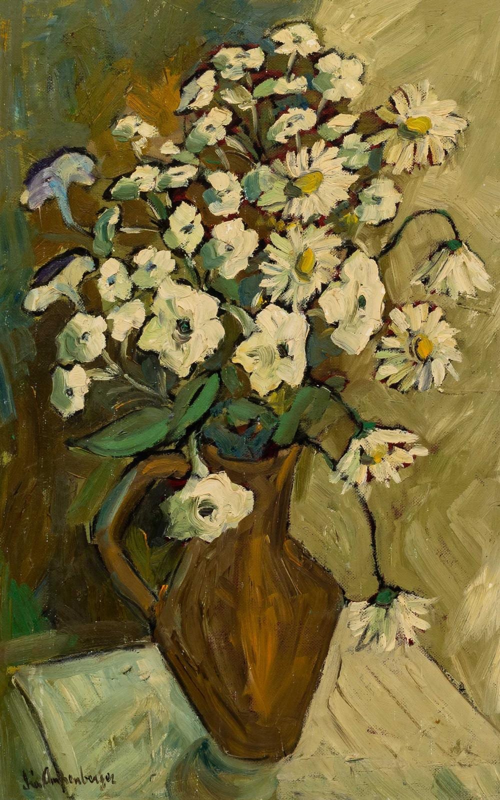iris ampenberger sa 1916 1981 oil still life flowers signed 60 x 42 · 5th Avenue Auctioneers · 2022-04-24 Iris Ampenberger comparable auction result: iris ampenberger sa 1916 1981 oil still life flowers signed 60 x 42