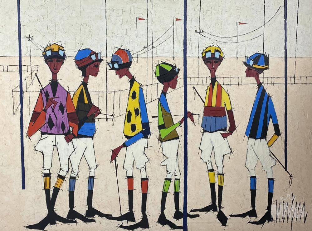 Jean Nerfin comparable auction result: jean nerfin canada b 1922 jockey oil painting