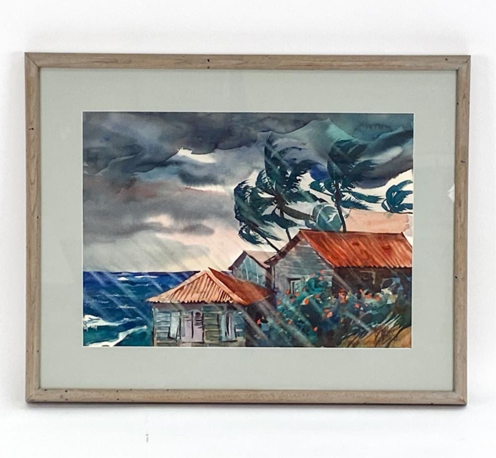 Larry Gluck comparable auction result: larry gluck b 1931 watercolor st thomas