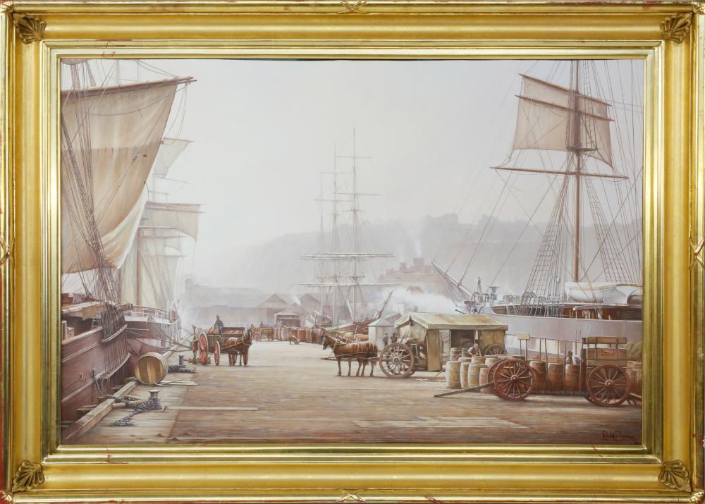 Rodney Charman comparable auction result: rodney charman oil on canvas san francisco wharf