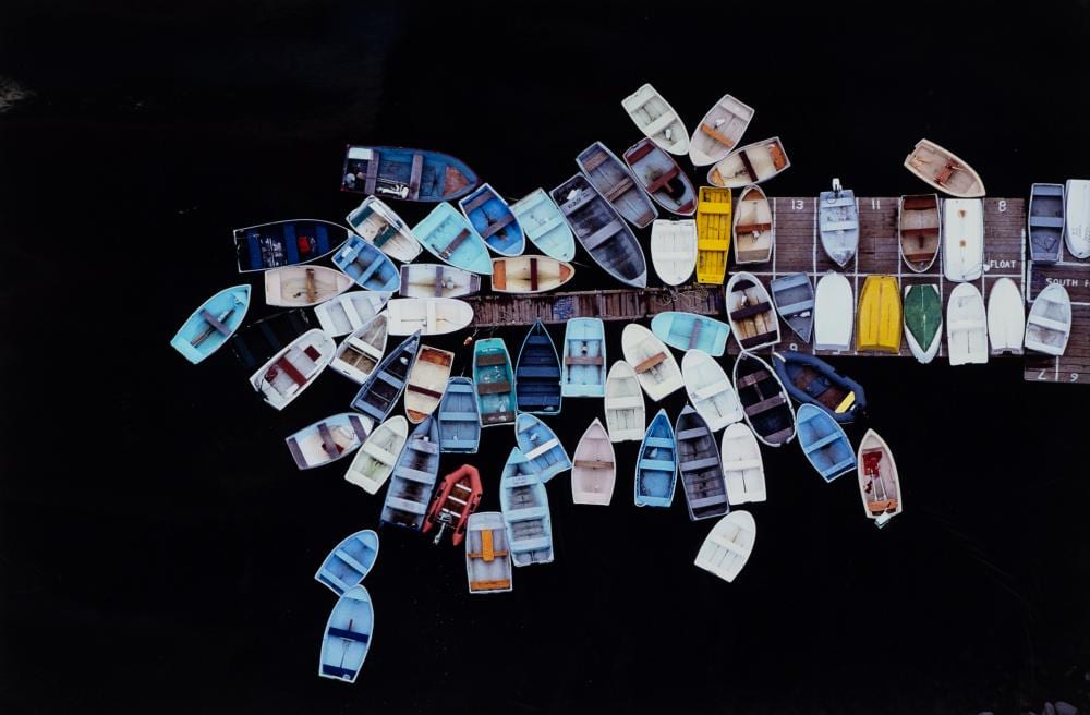 Alexander (1867) Maclean comparable auction result: alex maclean dinghies clustered around dock c print
